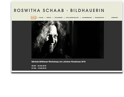 Screenshot der Homepage der Bildhauerin Roswitha Schaab