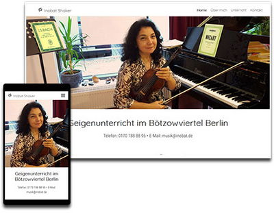 Desktop- und Smartphoneansicht von Geigenunterricht in Berlin - Inobat Shaker