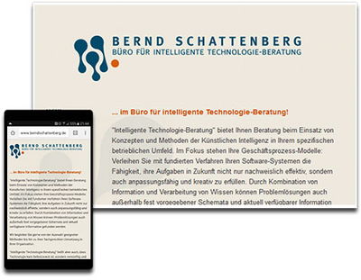 Screenshot der Homepage 'Bernd Schattenberg'