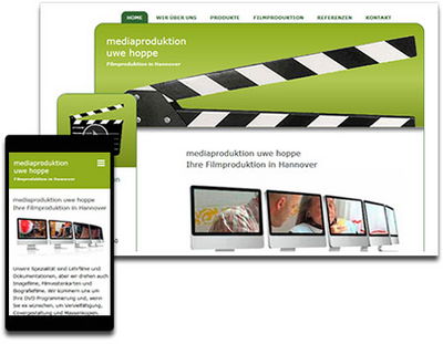 Screenshot Webauftritt Filmproduktion Uwe Hoppe
