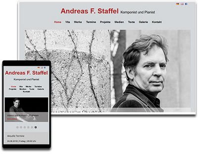 Screenshot der Homepage des Komponisten Andreas F. Staffel aus Berlin
